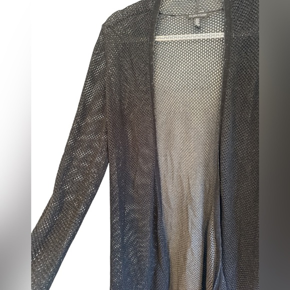 Eileen Fisher Open Knit 100% Tencel Lyocell Long Cardigan Size S - Picture 3 of 7